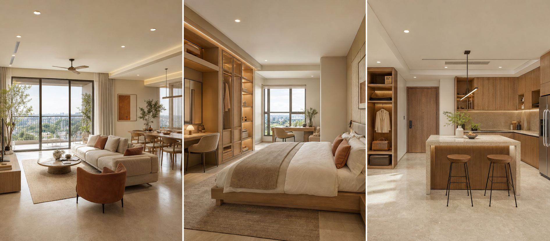 Mẫu nội thất Modern Warm mở rộng